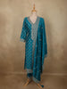 Elegant Deep Teal Blue Sequins Embroidered Design Semi Silk Salwar Suit with Designer Dupatta