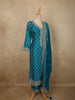 Elegant Deep Teal Blue Sequins Embroidered Design Semi Silk Salwar Suit with Designer Dupatta