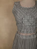 Elegant Dove Grey Mirror and Thread Embroidered Design Net Lehenga With Dupatta