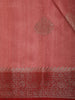 Elegant Dual-Tone Rosewood Floral Butta Zari Woven Design Design Pure Tussar Saree with Contrast Floral Border
