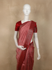 Elegant Dual-Tone Rosewood Floral Butta Zari Woven Design Design Pure Tussar Saree with Contrast Floral Border