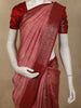 Elegant Dual-Tone Rosewood Floral Butta Zari Woven Design Design Pure Tussar Saree with Contrast Floral Border
