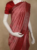 Elegant Dual-Tone Rosewood Floral Butta Zari Woven Design Design Pure Tussar Saree with Contrast Floral Border