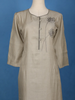 Elegant Grey Embroidered Cotton Salwar Suit