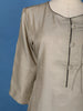 Elegant Grey Embroidered Cotton Salwar Suit