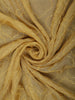 Elegant Mustard Yellow Embroidered Design Tissue Saree with Scalloped Border