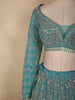 Elegant Teal Blue Heavy Beads and Mirror Embroidered Design Net Bridal Lehenga With Dupatta