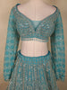 Elegant Teal Blue Heavy Beads and Mirror Embroidered Design Net Bridal Lehenga With Dupatta