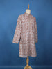 Elegant Beige Geometric Printed Cotton Kurta - Diadem