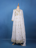 Elegant White Anarkali Style Floral Embroidery Salwar Suit - Diadem