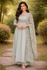 Mint Green Floral Printed Cotton Salwar Suit