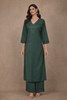 Green Sequins Designed Cotton Salwar