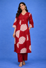 Maroon Floral Printed Cotton Salwar Suit