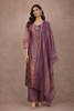 Light Purple Floral Designed Tissue Silk Salwar Suit