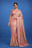 Pale Pink Floral Designed Bridal Banarasi Silk Saree