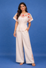 Light Peach Floral Designed Net Salwar Suit