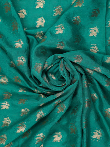 Emerald Green Antique Gold Zari Work Chiffon Silk Saree - Diadem