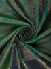 Emerald Green Checked Zari Woven Design Pure Kanchipuram Silk Saree with Zari Border