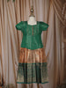 Emerald Green Chevron Zari Woven Design Art Silk Traditional Kids Pattu Pavadai Set