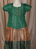Emerald Green Chevron Zari Woven Design Art Silk Traditional Kids Pattu Pavadai Set