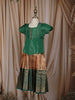 Emerald Green Chevron Zari Woven Design Art Silk Traditional Kids Pattu Pavadai Set