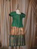 Emerald Green Chevron Zari Woven Design Art Silk Traditional Kids Pattu Pavadai Set