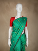 Emerald Green Floral Butta Woven Design Pure Kanchipuram Silk Saree with Contrast Blouse