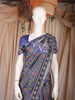 Navy Blue Floral Printed Design Semi Silk Saree