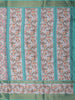 Emerald Green Floral Printed Design Semi Tussar Saree