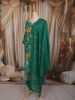 Emerald Green Floral Vine Printed Design Cotton Straight Cut Salwar Suit with Dupatta