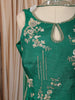 Emerald Green Floral Vine Sequins and Beads Embroidered Design Satin Party Wear Palazzo Suit with Matching Choker Dupatta