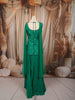 Emerald Green Floral Vine Sequins and Beads Embroidered Design Satin Party Wear Palazzo Suit with Matching Choker Dupatta