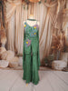 Emerald Green Heavy Beads Embroidered Design Organza Sharara Suit With Matching Choker Dupatta