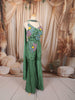 Emerald Green Heavy Beads Embroidered Design Organza Sharara Suit With Matching Choker Dupatta