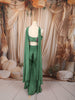 Emerald Green Heavy Beads Embroidered Design Organza Sharara Suit With Matching Choker Dupatta