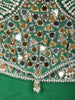 Emerald Green Heavy Beads and Mirror Embroidered Design Organza Indo Western Palazzo Suit with Matching Choker Dupatta