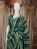 Emerald Green Horizontal Striped Woven Design Pure Tussar Saree with Scalloped Designer Border
