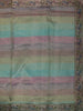 Emerald Green Horizontal Striped Zari Woven Design Pure Tissue Silk Party Wear Saree with Birds Motif Border