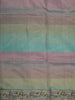 Emerald Green Horizontal Striped Zari Woven Design Pure Tissue Silk Party Wear Saree with Birds Motif Border