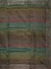 Emerald Green Horizontal Striped Zari Woven Design Pure Tissue Silk Party Wear Saree with Birds Motif Border