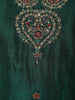 Emerald Green Paisley Design Silk Palazzo Suit