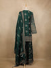 Emerald Green Paisley Design Silk Palazzo Suit