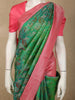 Emerald Parrot Green Floral Zari Woven Design Pure Kanchipuram Silk Saree with Contrast Floral Zari Border