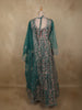 Emerald Teal Green Floral Beads and Zari Embroidered Design Net Mastani Lehenga with Dupatta