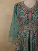 Emerald Teal Green Floral Beads and Zari Embroidered Design Net Mastani Lehenga with Dupatta