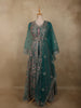 Emerald Teal Green Floral Beads and Zari Embroidered Design Net Mastani Lehenga with Dupatta