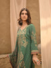 Emerald Green Floral Embroidered Crepe Palazzo Suit