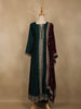 Emerald Green Floral Embroidered Georgette Salwar Suit - Diadem