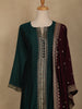 Emerald Green Floral Embroidered Georgette Salwar Suit - Diadem