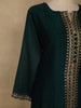 Emerald Green Floral Embroidered Georgette Salwar Suit - Diadem
